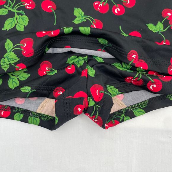 Pinup Couture Swimsuit Cherries Cherry Red Black Retro Vintage Halter Style XS - Picture 6 of 10